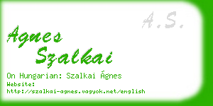 agnes szalkai business card